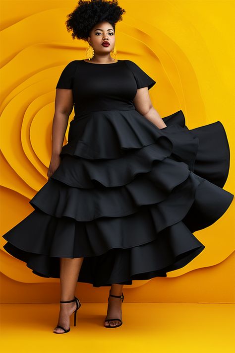 Plus Size Formal Dresses | Maxi Midi Dresses | Xpluswear Plus Size Tiered Dress, Newspaper Skirt, Extra Fits, Plus Size Evening Wear, Party Dress Patterns, Summer Tips, Dresses Occasion, Traditional Styles, Plus Size Party Dresses