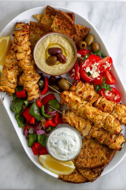 Mediterranean Chicken Kabobs, Veggie Platter, Greek Seasoning, In Denial, Mediterranean Chicken, Chicken Kabobs, My Muse, Chicken Skewers, Kebabs