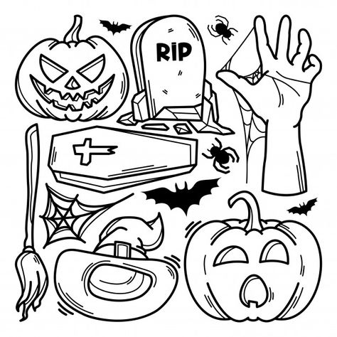 Halloween Hand Doodles, Halloween Whiteboard Drawings, Halloween Cute Drawings Easy, Funny Halloween Drawings, Halloween Art Simple, Cute Halloween Art Drawing, Halloween Drawings Step By Step, Halloween Art Easy, Doodle Art Halloween