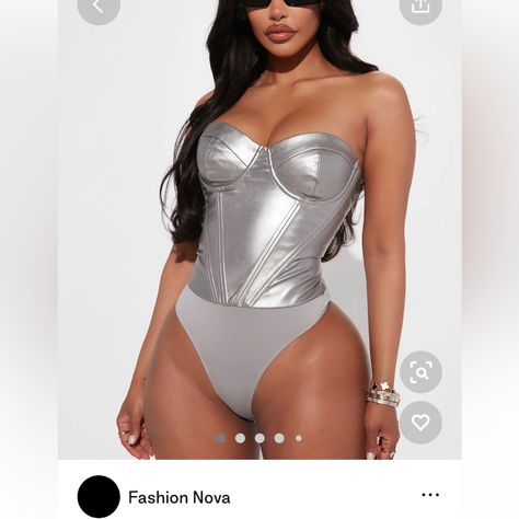 This Is A Brand New Bodysuit Never Worn Fashion Nova Bodysuit, Corset Bodysuit, Leather Bodysuit, Corset Outfit, Sheer Bodysuit, Purple And Silver, Sweater Jumpsuit, Swimming Outfit, Bodysuit Fashion