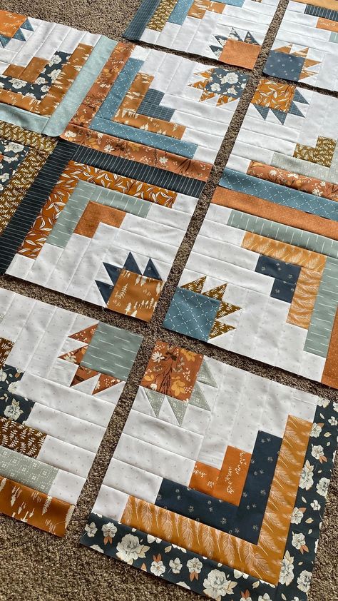 Lodge Quilt Patterns, Scrappy Bear Cabin Quilt Pattern, Using Old Quilts For Crafts, Quilting Ideas Patterns, Bearpaw Quilt, Scrappy Quilts Ideas, Traditional Log Cabin, Log Cabin Block, Bear Paw Quilt