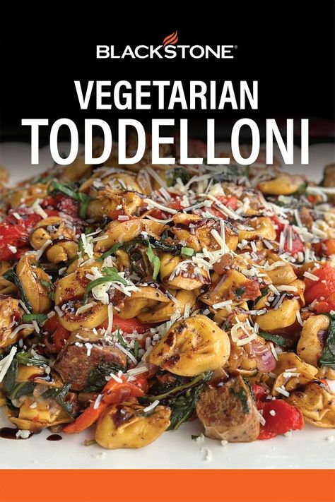 Blackstone Italian Recipes, Vegetarian Griddle Recipes, Blackstone Vegetarian Recipes, Vegetarian Blackstone Griddle Recipes, 5 Cheese Tortellini, Blackstone Meals, Italian Sausage Links, Blackstone Recipes, Blackstone Grill