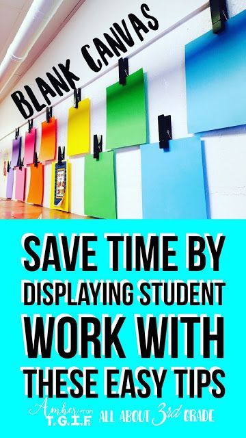 Teachers, Save Time Using these Tips to Display Student Work | All About 3rd… How To Display Classroom Work, Bulletin Board To Display Work, Display Students Work In Classroom, Our Masterpieces Bulletin Board, Student Work Bulletin Board Display, Bulletin Board To Show Off Student Work, Student Art Display Ideas, Middle School Student Work Display, Bulletin Board Ideas For Displaying Student Work