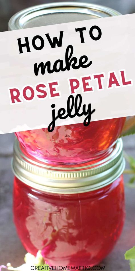 Capture the delicate essence of roses with this enchanting rose petal jelly recipe! Infused with the subtle floral notes of fresh rose petals, this exquisite jelly is perfect for adding a touch of elegance to your culinary creations. Rose Petal Jelly Recipe, Rose Jelly Recipe, Rose Petal Recipes, Canning Guide, Jelly Making, Rose Jelly, Infused Vinegars, Fresh Rose Petals, Canning Jam