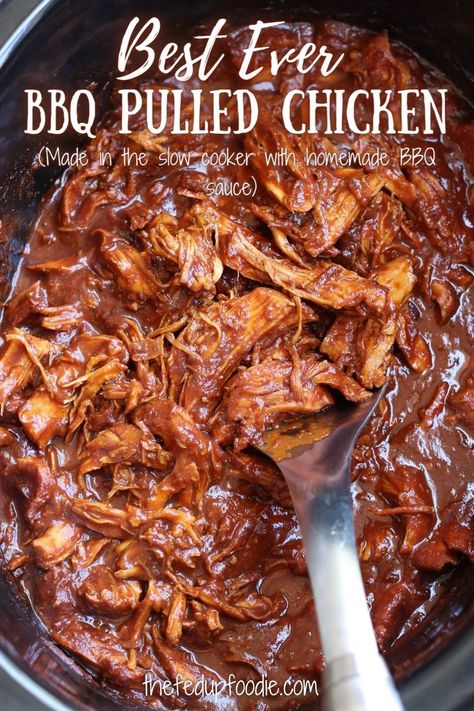 Delicious, low stress and easy to make, this recipe makes the best BBQ Pulled Chicken. #BBQPulledChickenCrockpot #BBQPulledChicken #SlowCookerBBQPulledChicken #CrockPotBBQChickenBreast #BBQChickenCrockpotEasy #PulledBBQChickenCrockPot Pulled Chicken In The Crockpot, Bbq Chicken Pulled Crockpot, Crockpot Barbecue Pulled Chicken, Crock Pot Bbq Chicken Sandwiches, Easy Slow Cooker Bbq Pulled Chicken, Shredded Bbq Chicken Crockpot Easy, Slow Cook Pulled Chicken, Best Pulled Bbq Chicken Crock Pot, Pulled Barbecue Chicken Crock Pot