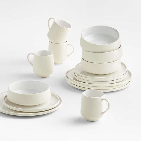 Tour Tabletop Collection | Crate & Barrel Set The Table, Bar Glasses, Easy Mexican, Porcelain Dinnerware, Glassware Collection, Kitchen Tops, Porcelain Mugs, Fine Porcelain, Serving Piece