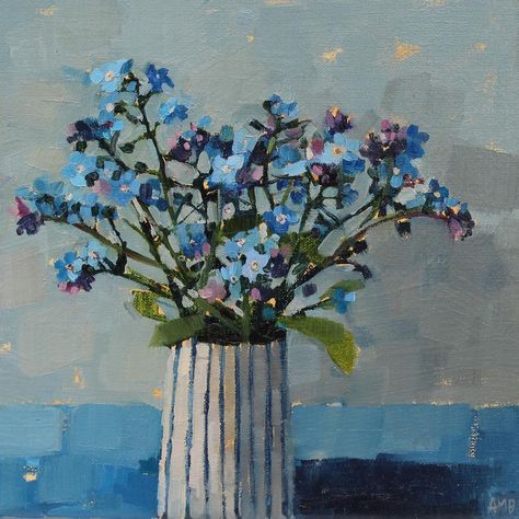 Anne-Marie Butlin on Instagram: “Forget me Nots... #fromthearchives #forgetmenot #springflowers #flowers #blue #blueflowers #white #stilllife#stilllifepainting…” Vine Drawing, Flowers Poppies, Forget Me Not Flowers, New Painting, Forget Me Nots, Flowers Blue, Still Life Art, Anne Marie, British Art