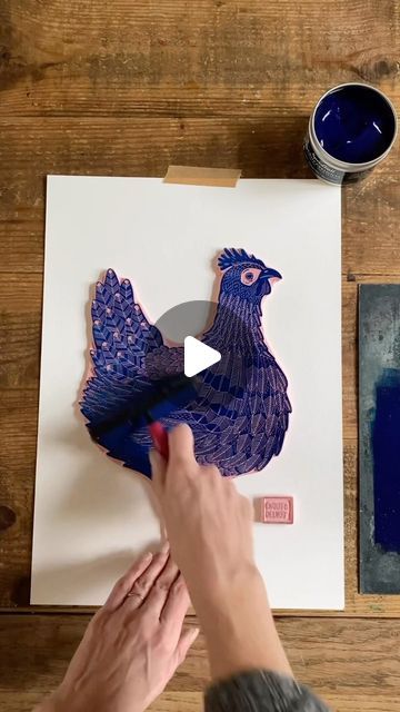 Esther • Studio Tokek on Instagram: "I’ve carved a new big block last weekend!! I hope to print it soon 🐓 To be continued… #chicken #chickenlife #stampmaking #rubberstamp #blockprinting #reliefprint #makersgonnamake #makersmovement #illustration #bestoftheday #instagood #linocut #printmakersofinstagram #handmade #rubbercarving" Blockprint Ideas, Chicken Life, To Be Continued, Relief Print, Stamp Making, Linocut, Printmaking, Block Print, I Hope