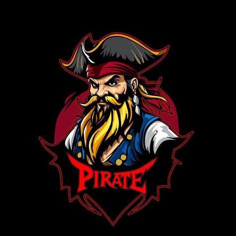 Pirate mascot logo design cartoon Pirate Vector, Pirate Mascot, Logo Design Cartoon, Retro Mascot, Mascot Logo Design, Logo Mascot, The Pirate, Mascot Logo, Vector Art