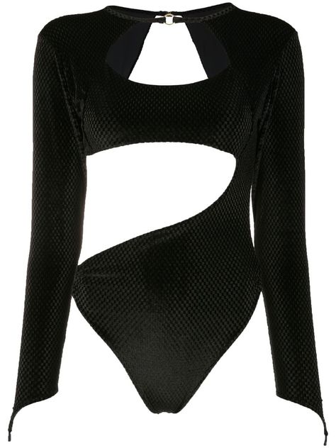 jet black velvet effect open back cut-out detailing round neck long sleeves Just a reminder that this piece must be tried on over your own garments. Leotard Dance Costume, Contemporary Dance Costumes, Black Leotard, Leotard Bodysuit, Awesome Tattoos, Cutout Bodysuit, Airport Fashion, Cute Winter Outfits, Love Clothing