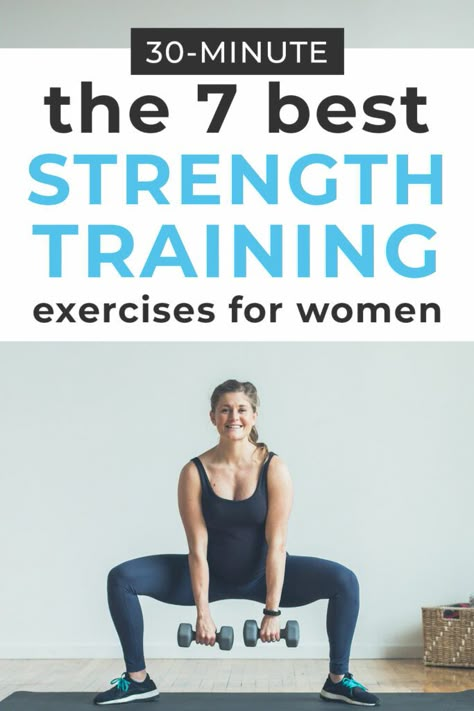 The 7 Best Strength Training Exercises for Women | Nourish Move Love Strength Training Guide For Women, Strength Training Guide, Strength Training Women, Squat Press, Workout Fat Burning, Strength Training For Beginners, Strength Training Exercises, Squats And Lunges, Bosu Ball