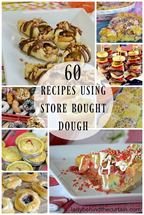 60 Recipes Using Store Bought Dough| Need a dessert, snack or appetizer in a hurry?  Well have I got the perfect round up for you.  From Fruit and Cheese P Store Bought Pie Crust Recipes, Pillsbury Pie Crust Recipes, Pillsbury Biscuit Recipes, Store Bought Dough, Biscuit Dough Recipes, Cheesecake Strawberries, Crescent Roll Recipes Dinner, Store Bought Pie Crust, Pie Dough Recipe