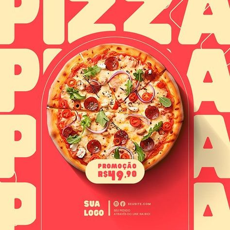 Social Media - Pizzaria :: Behance Cybermonday Graphic Design, Pizza Social Media Design, Food Social Media Design, Creative Social Media Design, Creative Pizza, Case Study Design, Flyers Design, Pizza Design, Graphic Design Tutorials Learning