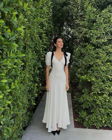 Kendall Jenner Taps Into the Coquette Trend in Easter Dress of Her Dreams White Easter Dress, Sunday Dress Outfit, Blue Slip Dress, Easter Fashion, Sunday Dress, White Gown, Ultra Feminine, Jenner Outfits, Easter Weekend