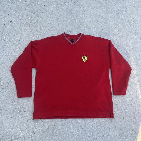 Vintage 1999 F1 Ferrari Team Racing Embroidered... - Depop Vintage Ferrari Clothes, Ferrari Clothes, Ferrari Vintage, Vintage Ferrari, F1 Ferrari, Embroidered Sweatshirt, Embroidered Sweatshirts, Vintage Sweatshirt, Ferrari