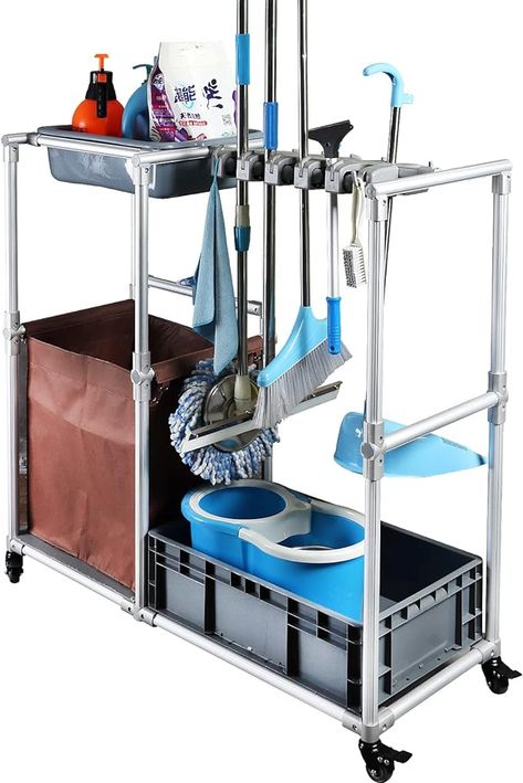 Cleaning Room Design, Diy Cleaning Cart, Cafe Management, Housekeeping Cart, Cleaning Trolley, Cleaning Cart, Cleaning Room, Cleaning Station, Laundry Business