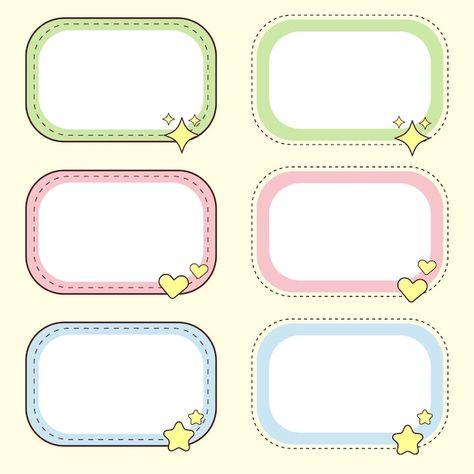 Adorable border box collection set of cu... | Premium Vector #Freepik #vector #label-shape #vintage-shape #sticker-background #sketch Pink Classroom, School Labels Printables, Stiker Label, Sticker Background, Flash Card Template, Banner Doodle, Labels Printables Free Templates, Kartu Ulang Tahun Diy, Background Sketch