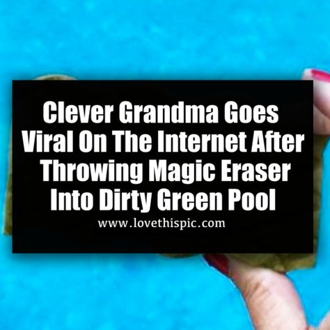 Magic Eraser In Pool, Clean Green Pool, Pool Maintenance Checklist, Pool Stains, Pool Cleaning Tips, Pool Algae, Blow Up Pool, Green Pool, Mr Clean