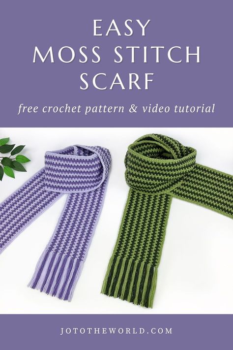 Introducing the Easy Moss Stitch Scarf, a free crochet pattern perfect for beginners and seasoned crafters alike. This pattern will guide you through creating a beautifully textured scarf to keep you warm and stylish all winter long. Scarf Crochet Pattern Free, Moss Stitch Scarf, Moss Crochet Stitch, Easy Crochet Scarf Pattern, Winter Scarf Pattern, Crochet Moss, Easy Crochet Scarf, Moss Stitch Pattern, Simple Scarf Crochet Pattern