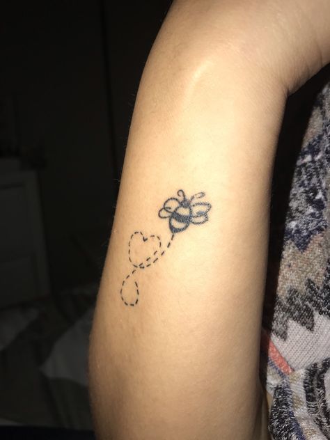 Bumble Bee Wrist Tattoo, Bee And Heart Tattoo, Little Bumble Bee Tattoo, Ladybug And Bee Tattoo, Aloha Tattoo, Ladybug Tattoos, Just Breathe Tattoo, Ankle Foot Tattoo, Small Bee Tattoo