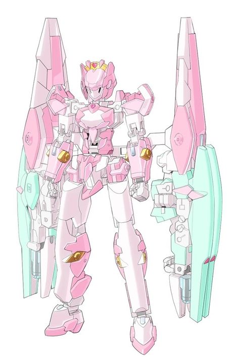 Pink Mecha, Female Gundam, Mecha Aesthetic, Alien Grunge, Web Core, Mecha Girl, Mech Suit, Cyberpunk Fashion, Anime Figurines