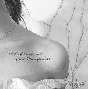 60 Most Beautiful Tattoos Ideas and Inspiration For Women - EcstasyCoffee Shoulder Tattoo Quotes, Cholo Tattoo, Font Tato, Tato Dengan Makna, Tattoo Quotes For Women, Bone Tattoos, Tato Lengan, Writing Tattoos, Text Tattoo