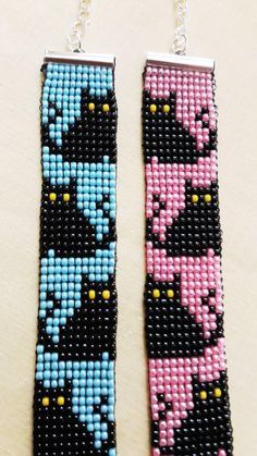 Bead Designs Pattern, Beaded Loom Bracelet, Seed Bead Bracelet Patterns, Bead Loom Designs, Loom Jewelry, Art Perle, Cat Bracelet, Bead Loom Pattern, Loom Bracelet Patterns