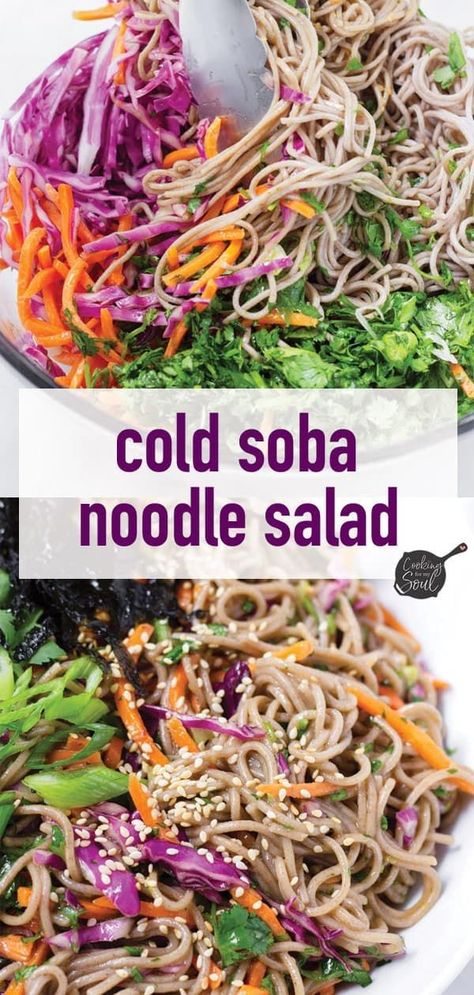 Cold Soba Noodle Recipe, Cold Soba Noodle Salad, Soba Salad, Noodles Salad, Buckwheat Soba Noodles, Soba Noodles Recipe, Grain Salads, Follicular Phase, Noodle Salad Cold