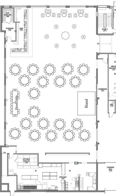 Restaurant Plan Architecture, Restaurant Design Plan, Wedding Floor Plan, Ballroom Design, Event Space Design, Event Venue Design, Restaurant Floor Plan, Event Venue Spaces, Boutique Hotels Design