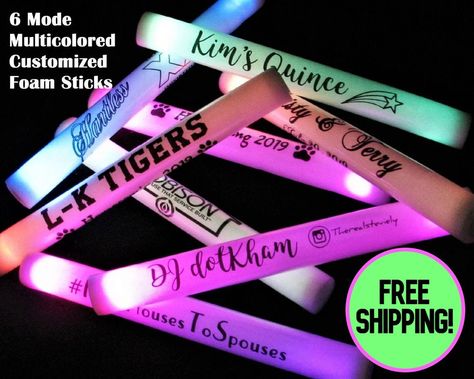 Led Foam Sticks, Foam Glow Sticks, Text Wedding, Glow Party, Sweet 16 Parties, Glow Sticks, Hrithik Roshan, Custom Backdrop, Wedding Receptions