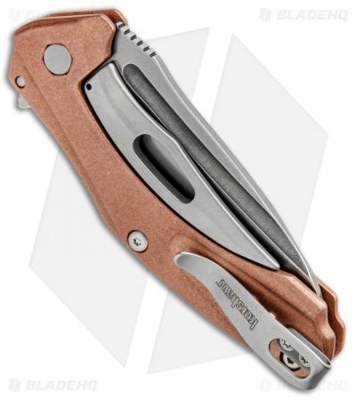 Kershaw | Natrix Sub-Frame Lock Knife | Copper | Stonewashed Kershaw Knives, Swiss Army Pocket Knife, Cool Pocket Knives, Tactical Pocket Knife, Knife Stand, Engraved Pocket Knives, Hunting Tools, Buck Knives, Copper Handles