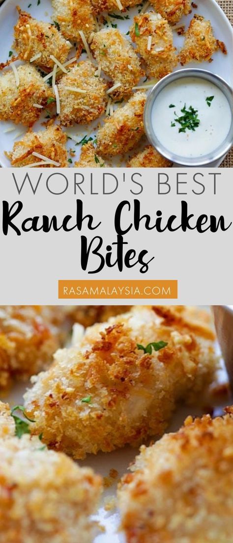 Ranch Parmesan Chicken Tenders, Cheesy Chicken Nuggets Recipe, Chicken Cheese Nuggets Recipe, Ranch Chicken Bites Baked, Cheesy Chicken Bites, Ranch Chicken Bites Air Fryer, Chicken Tender Appetizer Recipes, Chicken Nugget Sides Dishes, Easy Baked Chicken Bites Recipes