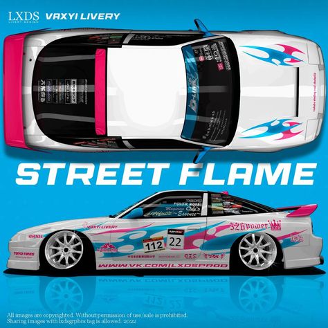 Street Flame Nissan 180SX 240SX wrap design Nissan 180sx, Motorsport Art, Automotive Illustration, Japanese Domestic Market, Racing Car Design, Car Wrap Design, Nissan 240sx, Drifting Cars, Flame Design