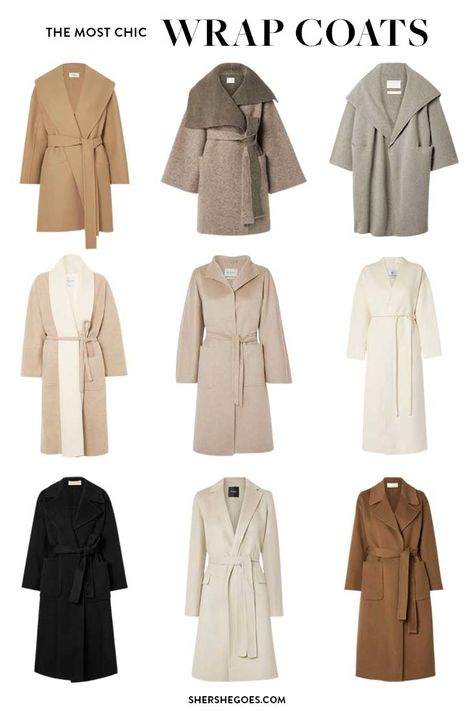 Wrap Coats Long Belted Coat, Womens Dress Coat, Coats For Women Winter Classy, Wrap Coats For Women, Types Of Coats For Women, Spring Coats For Women, Winter Coats Women Cold Weather, Wrap Coat Outfit, Wrap Coat Pattern