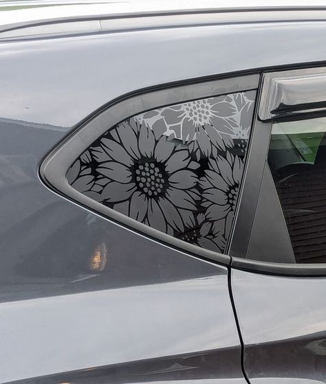 Cricut Crafts for Beginners & Free SVG Sharing | Back windows done with matte black permanent vinyl | Facebook Decal Sizes For Car, Jeep Vinyl Ideas, Back Side Window Car Decal Ideas, Cricut Vinyl Window Decal, Vinyl Designs For Cars, Quarter Window Car Decal Ideas, Truck Decal Ideas, Matte Black Car Window Decal, Removable Vinyl Projects