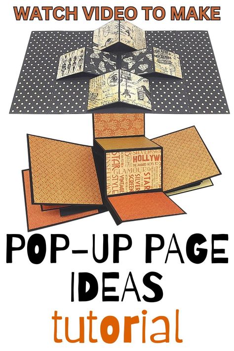 Pop-up page ideas tutorial that will teach you how to make pop-up album pages. These fun scrapbook pages will make your albums look amazing and the pop-up elements will surprise everyone who is watching Pop Up Pages Diy, Pop Up Book Tutorial, Diy Mini Album Tutorial, Mini Album Pages, Diy Pop Up Book, Halloween Mini Albums, Journaling Techniques, Diy Pop Up Cards, Scrapbook Page Ideas