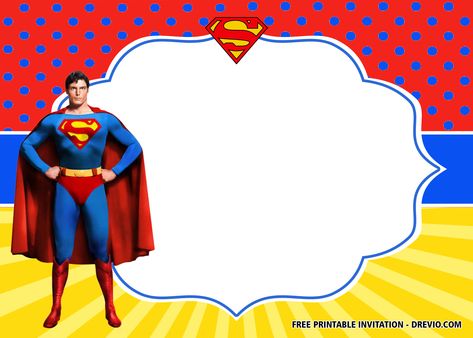 Superman Name Tag Template, Superman Invitations, Minecraft Birthday Invitations, Hotwheels Birthday Party, Superhero Superman, Superman Birthday, Superhero Birthday Invitations, Hot Wheels Birthday, Painting Birthday