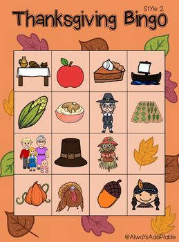 Thanksgiving Bingo - Comes with the calling cards and 8 variations of 4x4 bingo cards! Fall Bingo, Thanksgiving Bingo, Bingo Board, Listening Skills, Bingo Cards, Calling Cards, Bingo, Thanksgiving, Chips