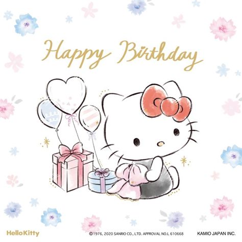 Happy Birthday Hello Kitty, Hello Kitty Happy Birthday, Cute Birthday Messages, Hello Kitty Theme Party, Hello Kitty Imagenes, Hello Kitt, Hello Kitty Printables, Hello Kitty Images, Hello Kitty Themes