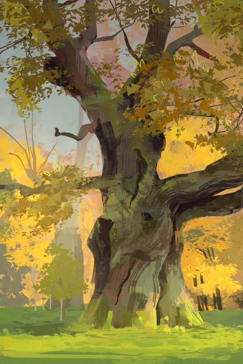 Bg Design, Art And Illustration, Environment Design, Environment Concept Art, Environmental Art, Tree Art, Art Background, Art Plastique, Pretty Art