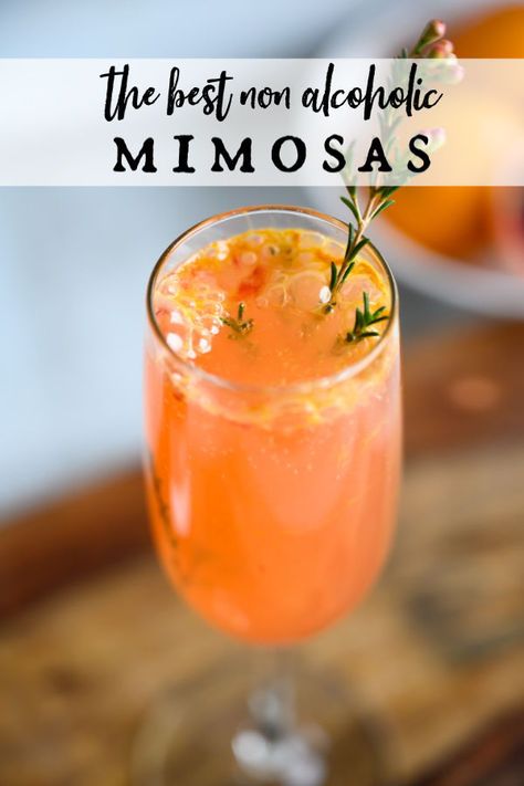 The Mocktail that ACTUALLY tastes like the cocktail! That's why it's the best. Blood oranges for the flavor and non alcoholic sparkling wine for the fizz. Read on for tips on how to make this Mimosa amazing! Mock Mimosa Recipe, Brunch Drinks Alcoholic, Non Alcoholic Mimosa, Non Alcoholic Champagne, Best Non Alcoholic Drinks, Mimosa Recipe, Brunch Drinks, Trim Healthy Mama Recipes, Sparkling Drinks