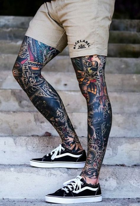 Knee Tattoo Men Japanese, American Traditional Leg Sleeve Men, Old School Tattoo Leg Sleeve, Tattoo Nope, Gogo Tattoo, American Traditional Knee Tattoo, Traditional Tattoo On Leg, American Traditional Leg Sleeve, Traditional Tattoo Leg