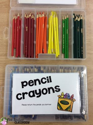 Colored Pencil Storage, Easy Storage Hacks, Crayon Storage, Crayon Organization, Classroom Organization Elementary, Classroom Hacks, Art Supplies Storage, Marker Storage, Pencil Organizer