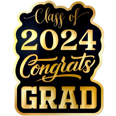 PRICES MAY VARY. GRAD DÉCOR SIGNS - Get this fun & fab graduation yard sign kit to celebrate high school, secondary or college graduation; Includes 1 sign (Class of 2024 Congrats Grad) and 1 H-Shaped metal stake EASY ASSEMBLY - Insert provided stake into the sign and then insert into lawn; Sign measures 17 x 13 inches / 43 x 33 centimeters INDOOR / OUTDOOR - Front yard or backyard, inside or outside decoration to celebrate graduation; Made with weather-resistant corrugated plastic ASSORTED COLOR Congratulations Class Of 2024, Class Party Decorations, Yellow Graduation Cap, Graduation Cake Designs, 2025 Graduation, Congrats Graduate, Congratulations Images, Graduation Images, Graduation Yard Signs