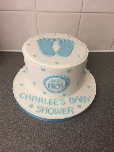 Classic baby shower cake Baby Shower Cake Designs Simple, Cake For Newborn Baby Boy, Small Baby Shower Cake, Baby Shower Cake For Boy, Baby Boy Shower Cakes, Its A Boy Cake, Mermaid Baby Shower Cake, Gateau Baby Shower Garcon, Giraffe Baby Shower Cake