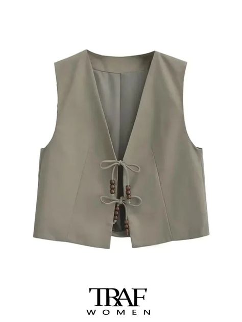 Smarter Shopping, Better Living! Aliexpress.com Fashion Sewing Projects, Waistcoat Women, Waistcoat Pattern, Trendy Vest, Fashion Portfolio Layout, Corset Sewing Pattern, Waistcoat Woman, Crop Vest, Sleeveless Coat