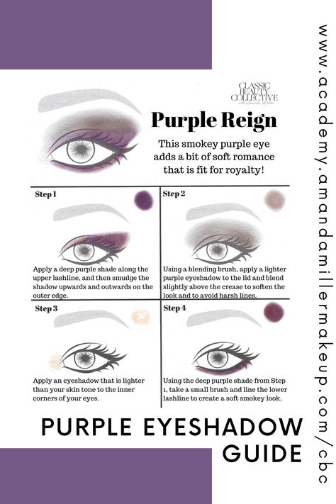 purple eyeshadow, smokey eyeshadow, eyeshadow Purple Eyeshadow For Hazel Eyes, Purple Eye Makeup For Brown Eyes, Purple Smoky Eyes Makeup, Purple Eyeshadow Looks Step By Step, Purple Eye Shadow Looks, Smokey Purple Eye Makeup, Dark Purple Eyeshadow, Purple Eyeshadow Tutorial, Purple Eyeshadow Makeup