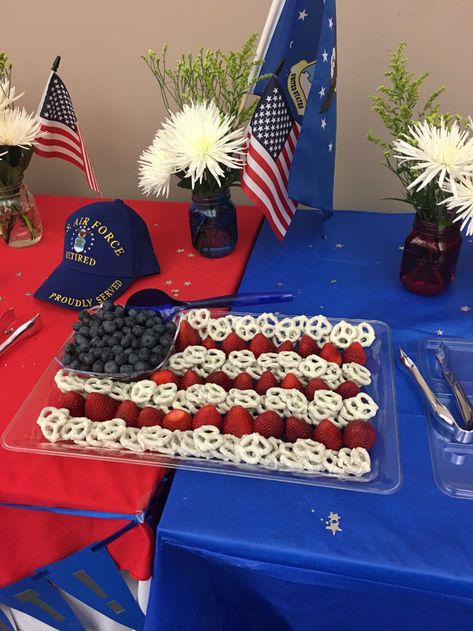 Navy Party Themes, Military Retirement Party, Usmc Retirement, Deployment Party, Military Retirement Parties, Army Retirement, Navy Party, Military Party, Welcome Home Parties