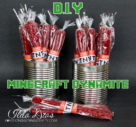 (I) (L)ove (D)oing (A)ll Things Crafty!: Minecraft Dynamite - DIY Party Favors Birthday Cake For Men, Minecraft Party Favors, Cake For Men, Minecraft Party Decorations, Houses Minecraft, Ballon Party, Spy Party, Making Cake, Skins Minecraft