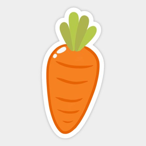 Fat orange carrot for your eating enjoyment! -- Choose from our vast selection of stickers to match with your favorite design to make the perfect customized sticker/decal. Perfect to put on water bottles, laptops, hard hats, and car windows. Everything from favorite TV show stickers to funny stickers. For men, women, boys, and girls. Carrot Pictures Cartoon, Cute Orange Stickers, Carrot Clipart, Orange Stickers, Carrot Design, Cute Carrot, Education Poster Design, Sticker Design Inspiration, Rabbit Drawing